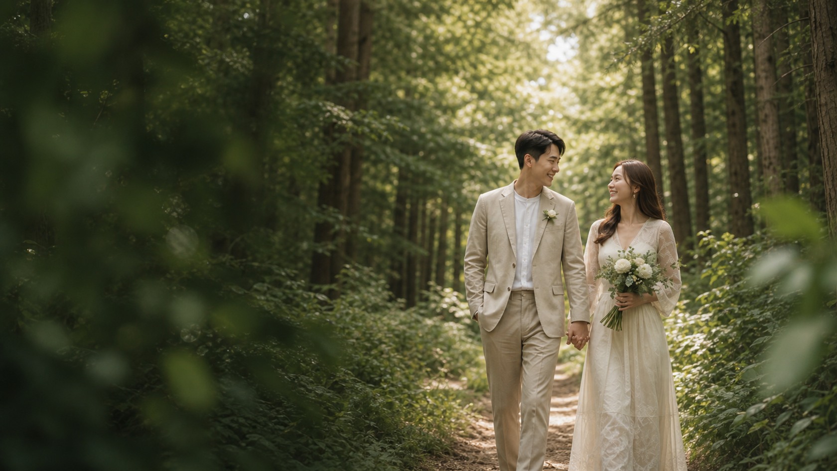 森林自然風格婚禮主視覺